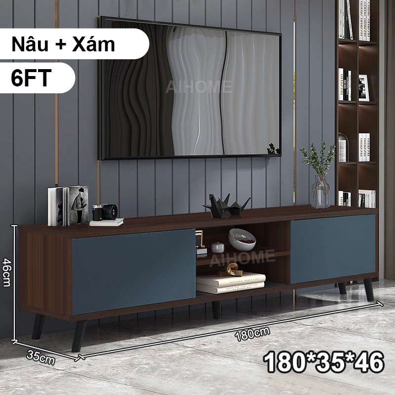 MY 180cmKệ Tivi Gỗ MDF Cao Cấp Chân Gỗ Sồi Tủ Tivi Gỗ Phong Cách Hiện đại Đơn Giản Sức chịu lực mạnh | BigBuy360 - bigbuy360.vn