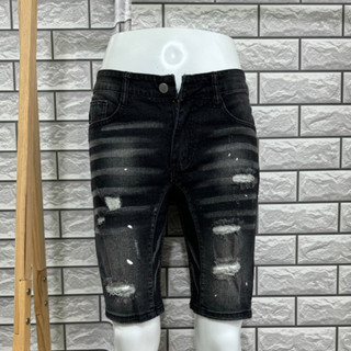 Quần short jean nam XÁM ĐEN rách bản 2024, vải jean co giãn, thoải mái vận động, vừa form, giá rẻ