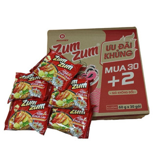 Thùng 30+2 gói mì zumzum 60gr/gói