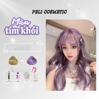 Thuốc nhuộm tóc màu TÍM KHÓI thuốc nhuộm tóc tặng kèm Oxy trợ dưỡng và bao tay