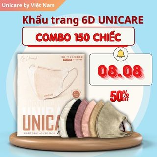 UNICARE 150c Khẩu Trang 6D Pro Mask Chính Hãng 3 Lớp Kháng Khuẩn 6 Màu Thời Trang