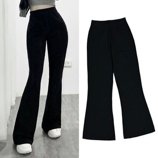 [58-90kg] Quần ống loe thun umi bigsize cạp cao co dãn thoải mái, không túi không dây kéo, dễ mix đồ