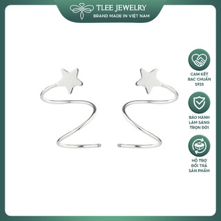 Khuyên tai bạc nữ TLEE xoắn sao cá tính TLEE JEWELRY B0190