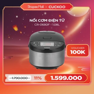 Nồi cơm điện tử cuckoo 1.08l cr-0680f đa chức năng, thiết kế hiện đại - bảo hành 2 năm - hàng chính hãng cuckoo