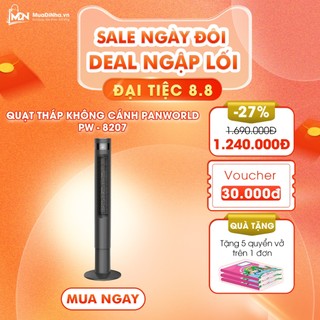 Quạt tháp thông minh panworld pw-8207 có remote xoay 90 độ - muadinha