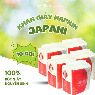 Giấy ăn napkin cao cấp 2 lớp 100 tờ Japani siêu dai combo 5 - 10 gói Thế Giới Giấy | JPS102