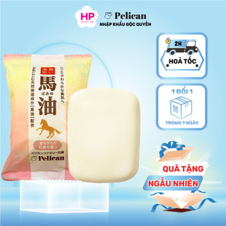 Xà Phòng Rửa Mặt Dưỡng Trắng Mịn Da Pelican Family Soap Horse Oil Chiết Xuất Từ Dầu Ngựa (80g)