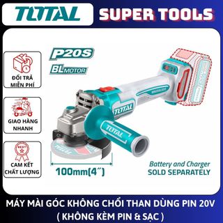 Total máy mài góc không chổi than dùng pin 20v tagli21104