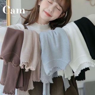  Áo Len Tăm Nữ Cổ 3p Tay Dài Thiết Kế Dáng Ôm Body Kết Hợp Cổ Viền Bèo Chất Tăm Mềm Mịn Phong Cách Hàn Quốc Cam Closet 