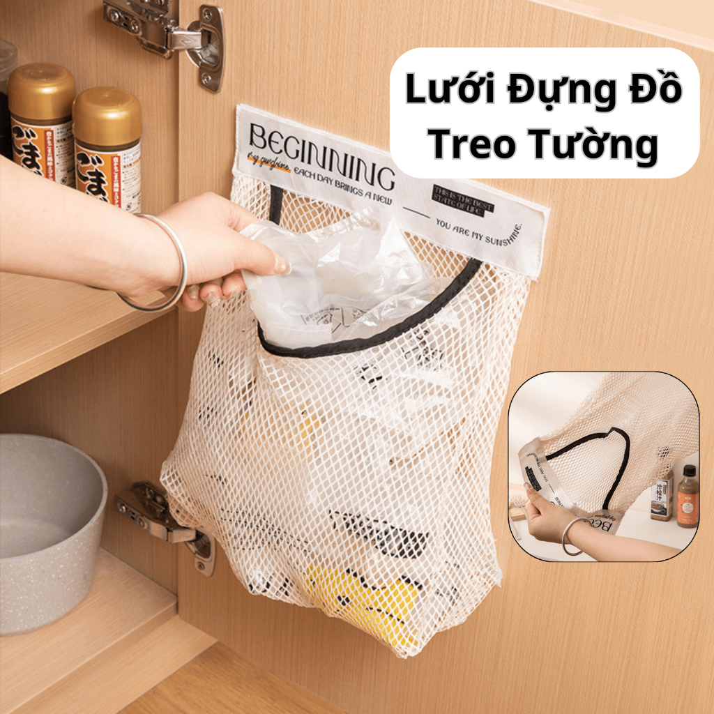 Túi đựng đồ đa năng treo tường dán tủ, giỏ đựng tất vớ dán cạnh tủ tiết kiệm không gian,túi đựng bóng rác