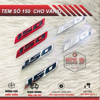 tem chữ nổi số 150 trang trí cho xe máy