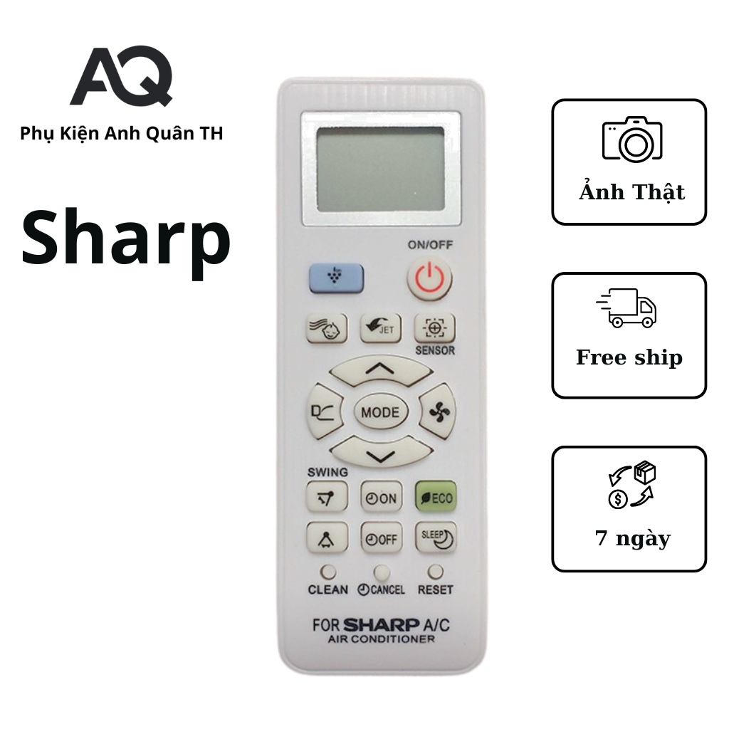 ( Eco ) Điều khiển điều hòa SHARP | Remote máy lạnh Sharp dòng J-TECH INVERTER