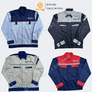 Áo bảo hộ lao động nam Nhật Dương kaki dài tay phản quang, đồ bảo hộ lao động bền chắc thoáng mát cho công nhân