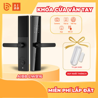 Khoá cửa vân tay thông minh aibb lwb16 mở khoá bằng thẻ từ mã số chìa khóa cơ tích hợp chuông cửa