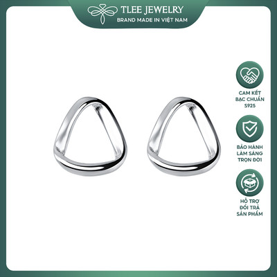 Khuyên tai bạc nữ TLEE tam giác xoắn basic TLEE JEWELRY B0260