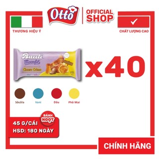 Combo 40 Bánh Sừng Bò Bauli Moonfils 45g | Bánh ăn sáng tiện lợi | Bánh sừng trâu | Đồ ăn vặt