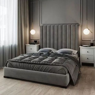 Giường ngủ bọc nệm thương hiệu Hoàng Lê Mộc