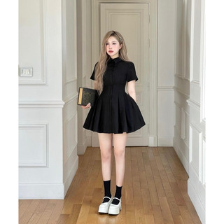 ĐẦM ĐEN SƠMI CỔ POLO