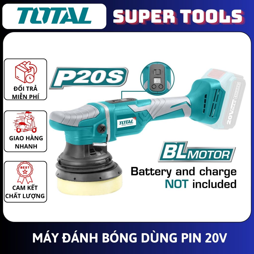 TOTAL Máy đánh bóng dùng pin 20V TAPLI2002 < không kèm Pin Sạc >