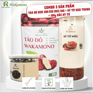 Combo táo đỏ nhược khương size trung 200 - 220 quả/kg, hắc kỷ tử, kỷ tử đỏ