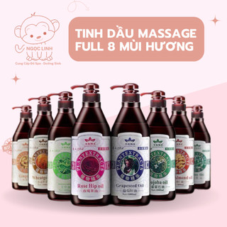 Tinh dầu massage Body thiên nhiên đủ 8 mùi hương cao cấp (Chai màu nâu 800ml) - Hàng chính hãng