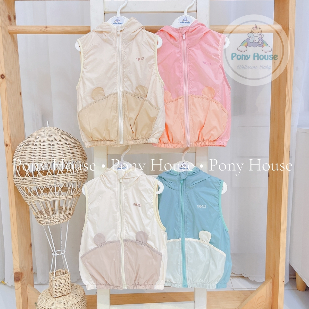 Áo Gile Gió Hrnee 2 Lớp Mềm Mịn Cho Bé Trai Bé Gái Size 6-9M đến 3-4Y