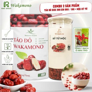 Combo 1kg táo đỏ nhược khương size trung 200 - 220 quả/kg, kỷ tử Ninh Hạ