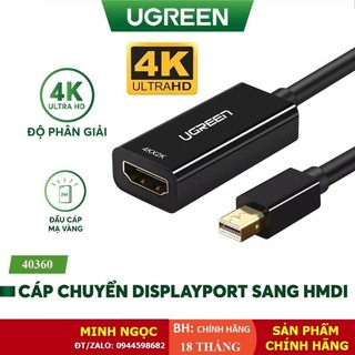 Cáp chuyển đổi Mini Displayport to HDMI hỗ trợ 4Kx2K chính hãng Ugreen cao cấp