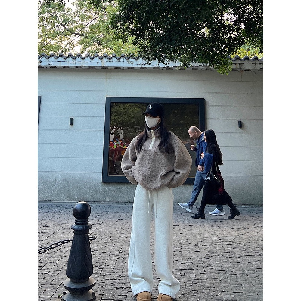 Quần nỉ ống rộng mới 2024. Chất nỉ  hai da đẹp hót hít nỉ bông dễ phối đồ, mặc 4 mùa