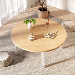 Bàn ngồi bệt hình tròn chân làm từ gỗ tự nhiên chân nhựa làm bàn trà, bàn cafe, bàn sofa