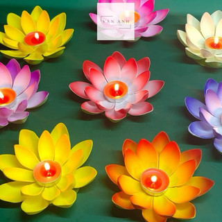 Đèn hoa đăng nến hình hoa sen, đèn hoa sen thả nước ngày vu lan