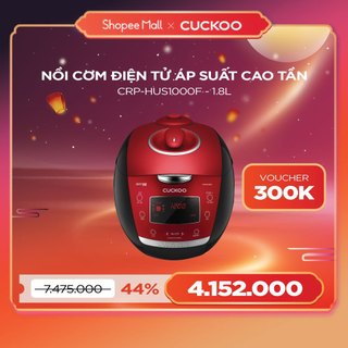 Nồi cơm điện tử áp suất cao tần Cuckoo 1.8 lít CRP-HUS1000F màu đỏ- lòng nồi chống dính cao cấp phủ Xwall Black shine