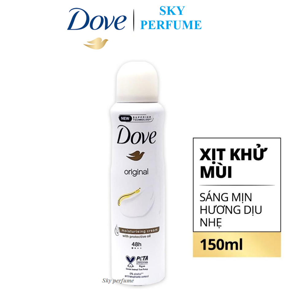 Xịt Khử Mùi Nữ Dove Original 48H 150ml