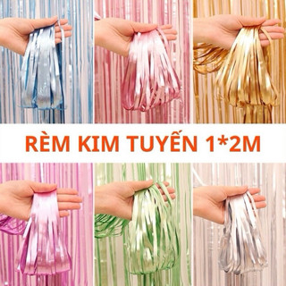 Rèm kim tuyến trang trí sinh nhật loại đẹp có mặt dính sẵn