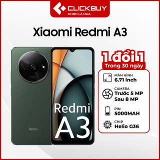 Điện thoại xiaomi redmi a3 4gb 128gb - màn hình 6.71 inch, pin 5000mah, chip helio g36