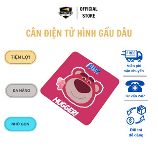 Cân điện tử hình gấu dâu đáng yêu 3 trong 1 - Cân sức khỏe - Cân theo dõi cân nặng gia đình