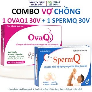 Combo 1 ovaq1 30v + 1 spermq 30v thực phẩm bảo vệ sức khoẻ - nhật đức