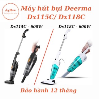 (Deerma DX115C / DX118C) Máy Hút Bụi Cầm Tay - Công Suất 600W, Lực hút 15,000PA ( Bảo Hành 12 tháng)