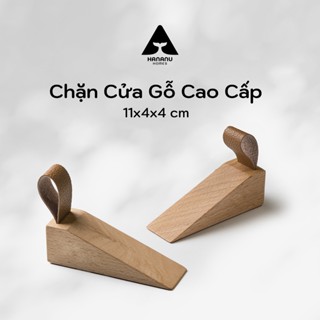 Miếng chặn cửa gỗ Hananu Homes gỗ óc chó hoặc dẻ gai, chèn khe cửa chống trơn trượt