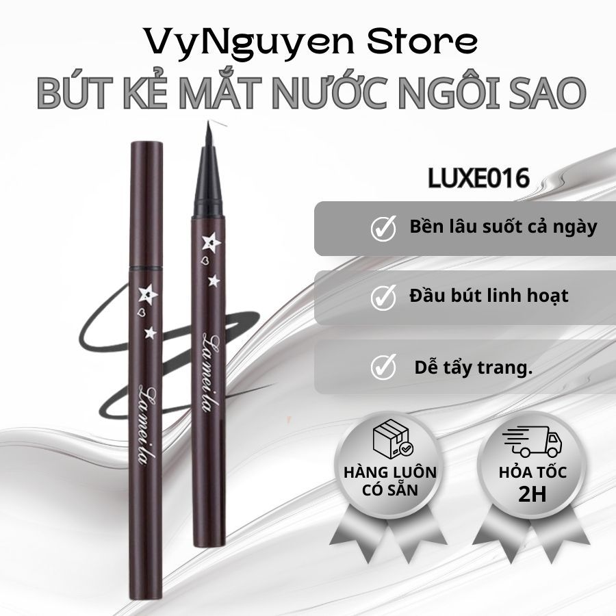 Bút Kẻ Mắt Ngôi Sao LUXE - Màu Đen Sắc Nét, Lâu Trôi và Không Lem, Chính Hãng Lameila - LUXE016