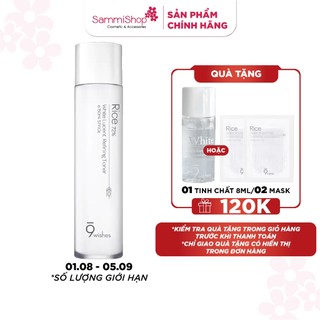 9 Wishes Nước hoa hồng Rice 72% White Lucent Refining Toner 150ml