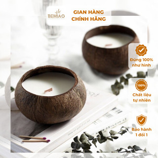 Nến dừa BEMIAO nến thơm trang trí phòng hàng thủ công mỹ nghệ, decor nhà cửa trang trí không gian