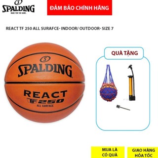[ Chính hãng] Bóng rổ Da Spalding TF 250 All Surface- Indoor/Outdoor- size 6,7 + Kim bơm bóng và túi lưới đựng bóng