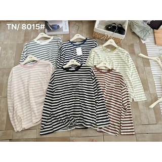 Áo phông kẻ dài tay studio thêu emis 8015
