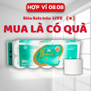 Giấy vệ sinh hà nội không lõi có lõi, giấy cuộn vệ sinh bịch 10 tiết kiệm, giấy vệ sinh cuộn to hà nội silk dai mịn