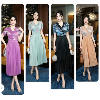 (HÀNG NHẬP BIGSIZE ) VÁY ĐẦM DẬP LY DÁNG XÒE SANG CHẢNH ( CC170424405 )