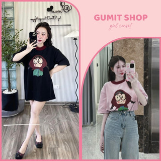Áo phông nữ áo thun in hình xinh xắn áo form rộng giấu quần hàng Quảng Châu cao cấp