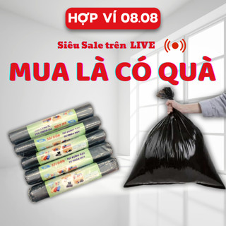 Túi đựng rác tự phân hủy, bịch đựng rác 3 cuộn siêu tiện lợi, túi rác đen không quai, bao đựng rác