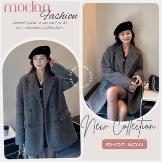 Áo khoác blazer dáng ngắn màu xám lông chuột