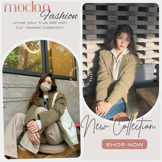 Áo blazer màu nâu -áo khoác mùa đông phong cách ulzzang